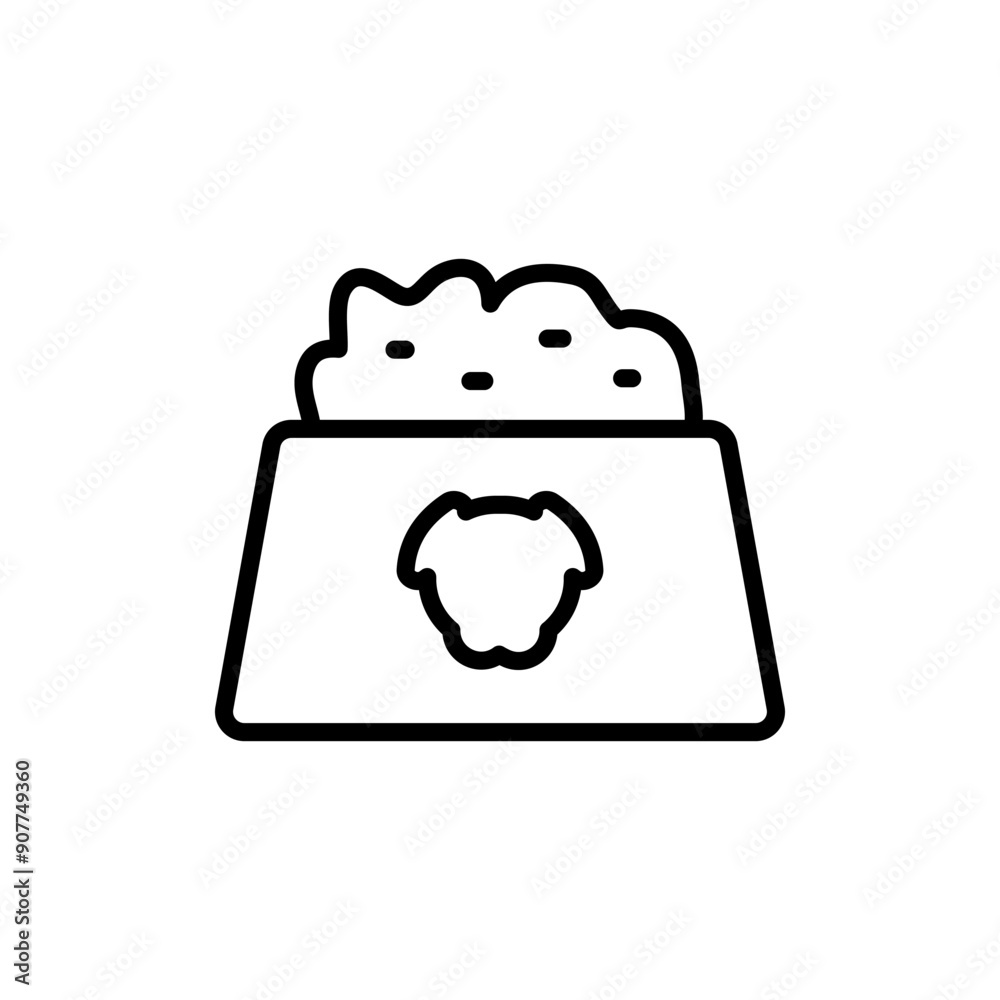 Dog food line icon. Vet approved dog food sign. Simple outline vector icons for ui and ux, website or mobile application Dog food line icon. Vet approved dog food sign. Simple outline vector icons for ui and ux, website or mobile application
