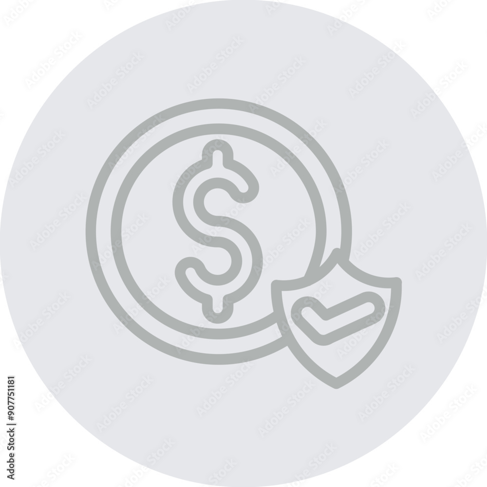 Insurance Vector Line Grey Circle Grey
