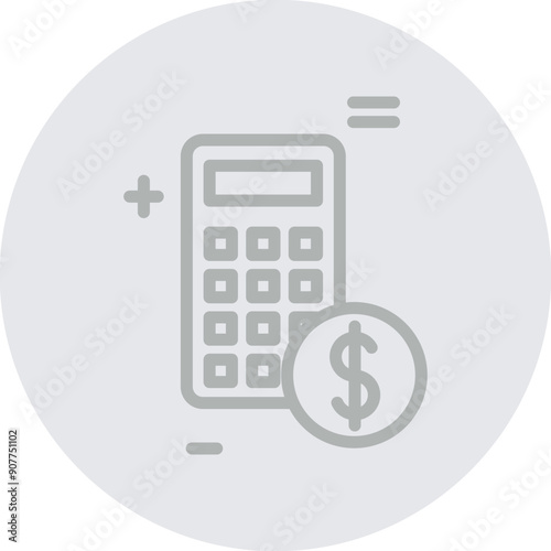 Accounting Vector Line Grey Circle Grey