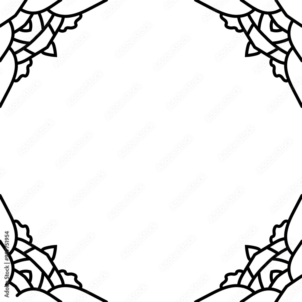 Obraz premium frame doodle isolated line vector background