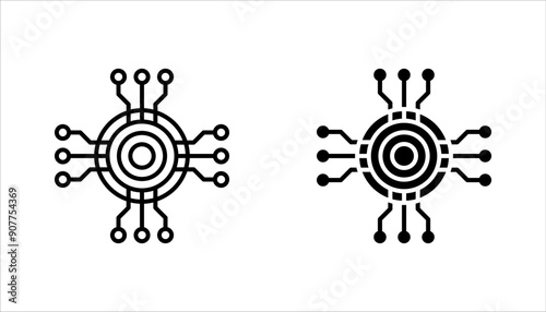 circuit board icon set, vector illustration on white background