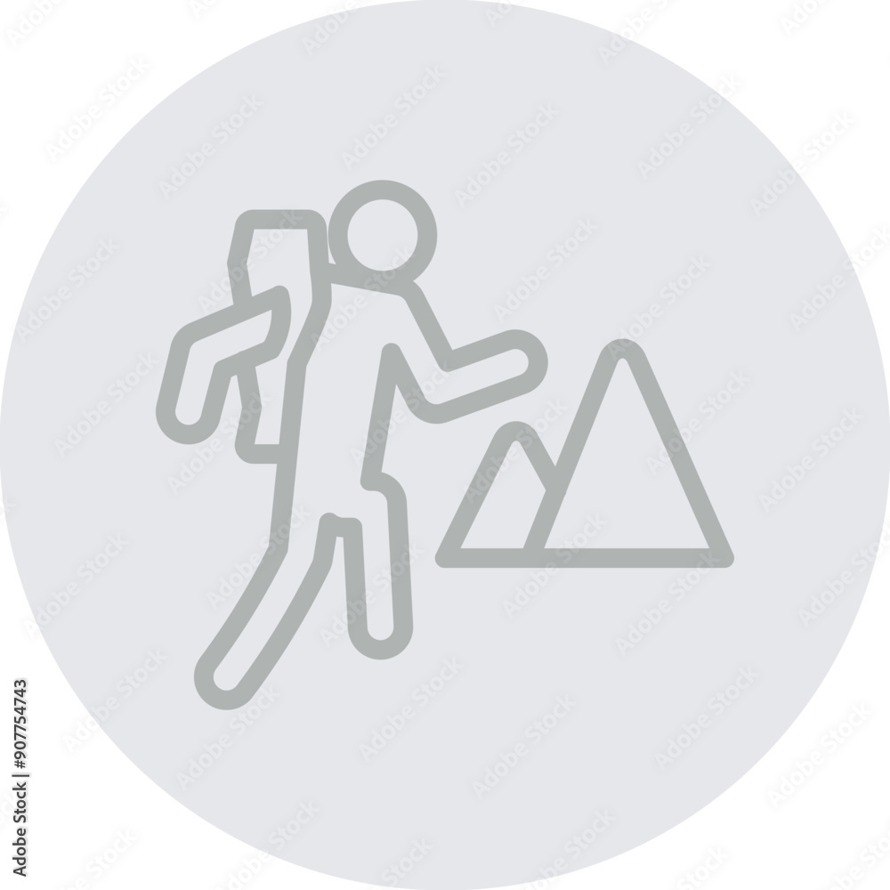 Mountain Tourism Vector Line Grey Circle Grey Mountain Tourism Vector Line Grey Circle Grey