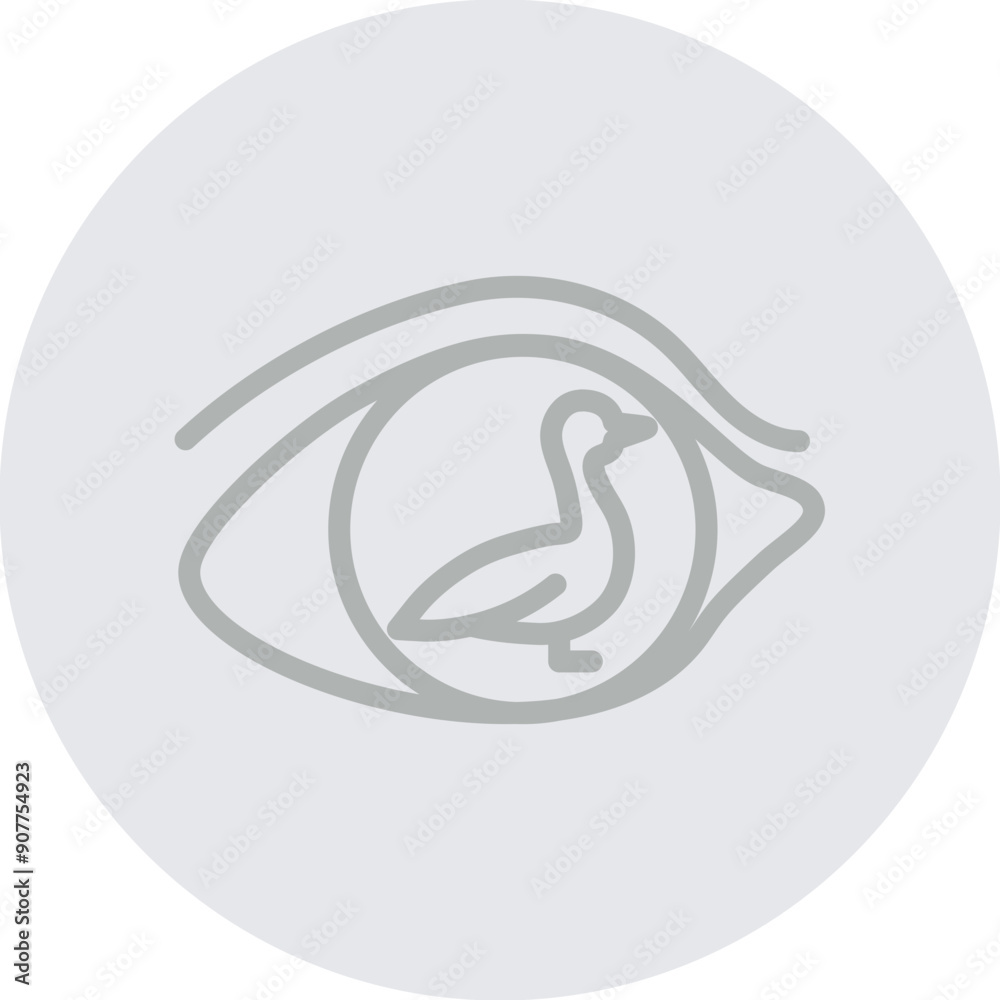 Birdwatching Vector Line Grey Circle Grey Birdwatching Vector Line Grey Circle Grey