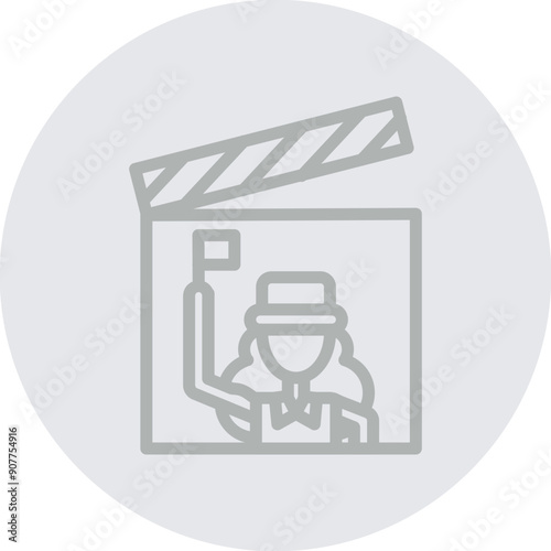 Travel Documentaries Vector Line Grey Circle Grey