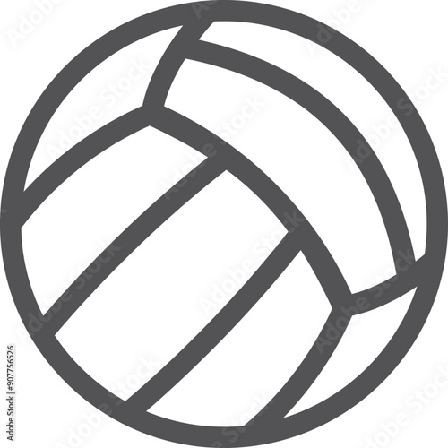 Voleyball ball. Summer beach sport line icon
