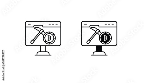 Mining Hardware icon design with white background stock illustration