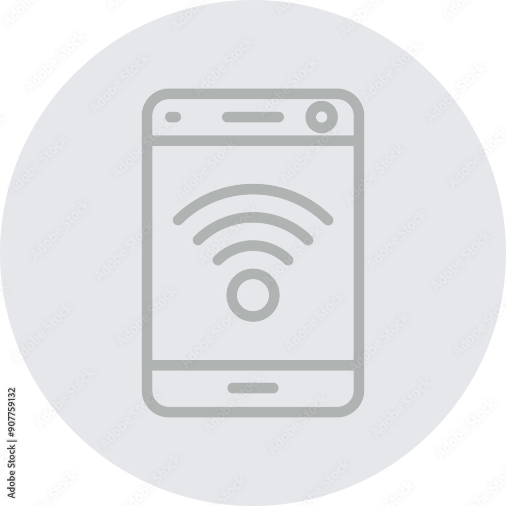 Wifi Vector Line Grey Circle Grey Wifi Vector Line Grey Circle Grey