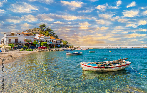 Fototapeta Naklejka Na Ścianę i Meble -  The Kokkari Harbour view in Samos Island of Greece