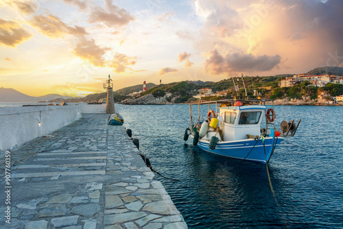 The Kokkari Harbour view in Samos Island of Greece photo