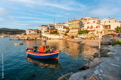 The Kokkari Harbour view in Samos Island of Greece photo