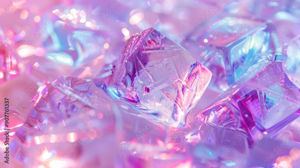 A close-up shot of a cluster of ice cubes, their facets reflecting and refracting the light, creating a mesmerizing interplay of colors. A close-up shot of a cluster of ice cubes, their facets reflecting and refracting the light, creating a mesmerizing interplay of colors.