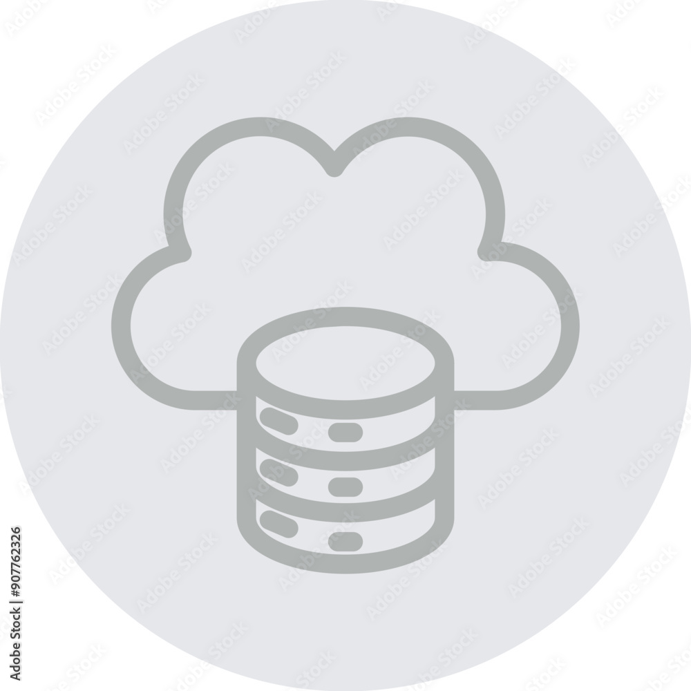 Cloud Data Vector Line Grey Circle Grey Cloud Data Vector Line Grey Circle Grey