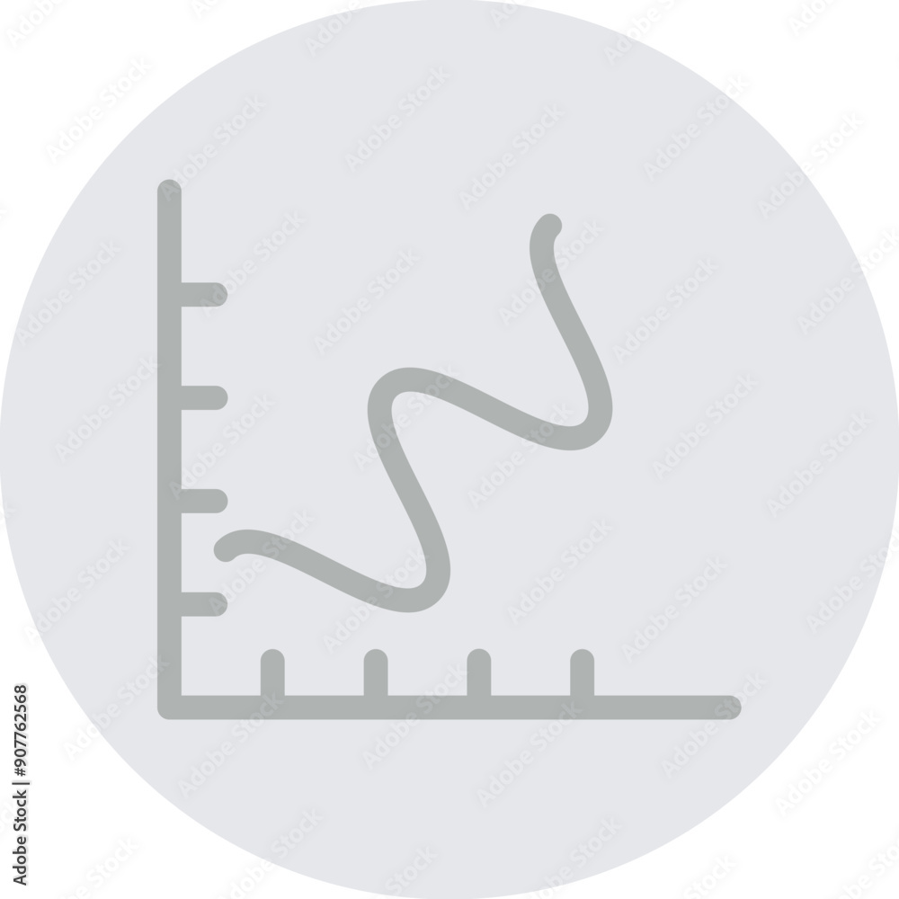 Obraz premium Wave Chart Vector Line Grey Circle Grey