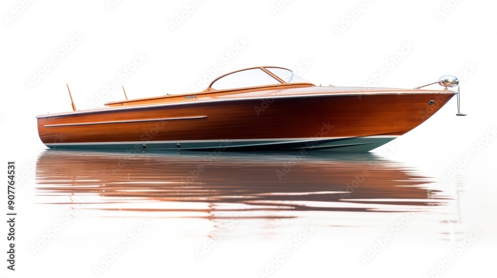 A mahogany boat, its gleaming hull reflecting the sun's rays A mahogany boat, its gleaming hull reflecting the sun's rays