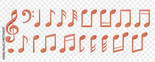 Music note sheet, lines of staff for musical concert, karaoke singing or radio listening. Jazz orchestra, violin and piano or vocal song concert. Vector realistic melody tune 3d icon for musical apps