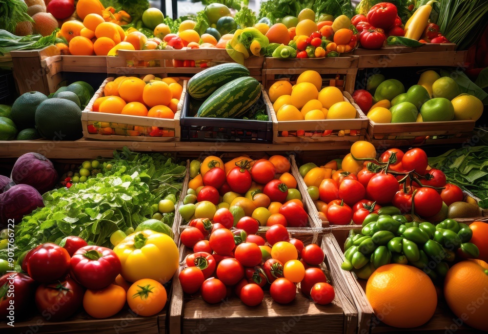 vibrant display fresh seasonal fruits vegetables showcasing colorful variety natural beauty, colors, organic, produce, harvest, market, healthy, delicious vibrant display fresh seasonal fruits vegetables showcasing colorful variety natural beauty, colors, organic, produce, harvest, market, healthy, delicious