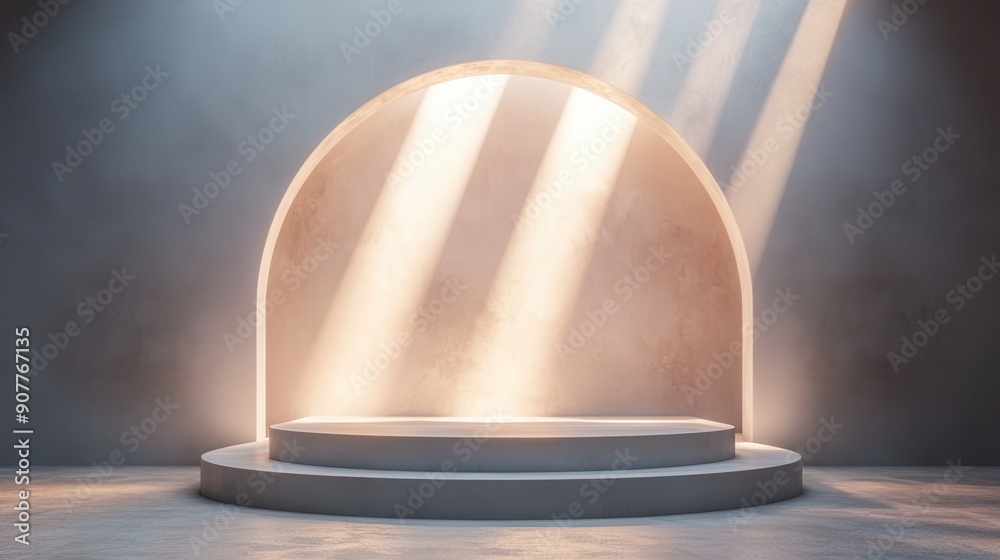 3D background with a podium and spotlight, perfect for showcasing products 3D background with a podium and spotlight, perfect for showcasing products