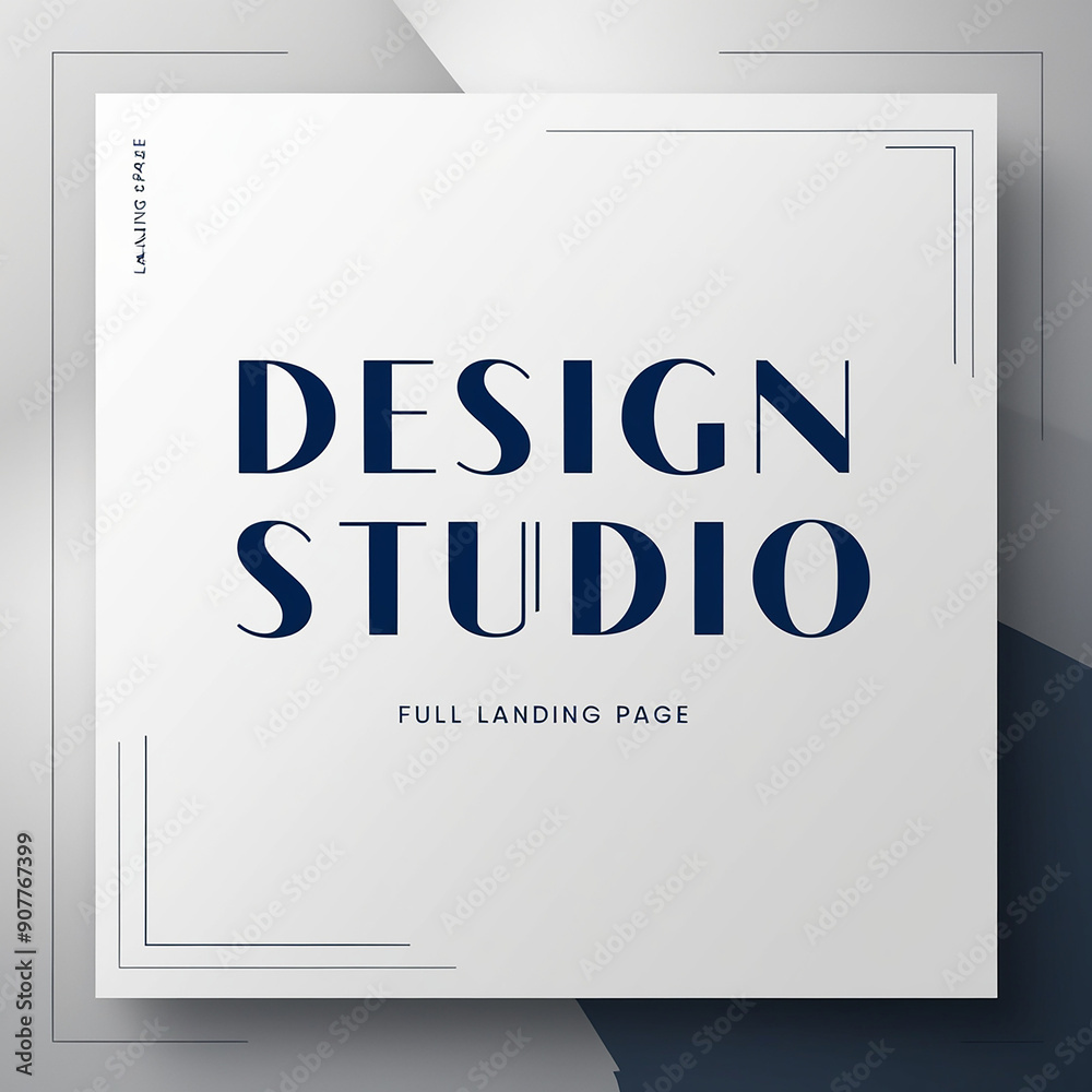 A sophisticated full landing page with the word quotDesign Studio