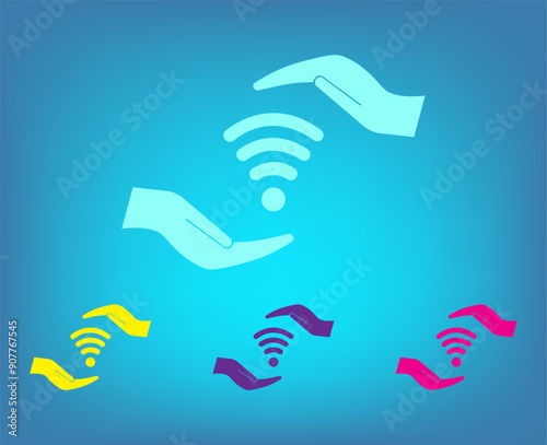 Wallpaper Mural Vector icon on a blue background with a gradient Torontodigital.ca