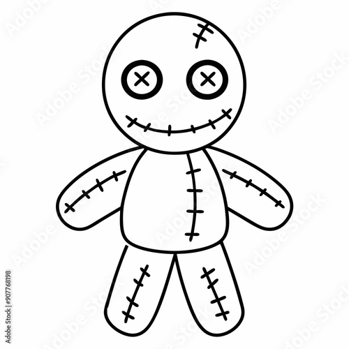 Voodoo doll art vector illustration