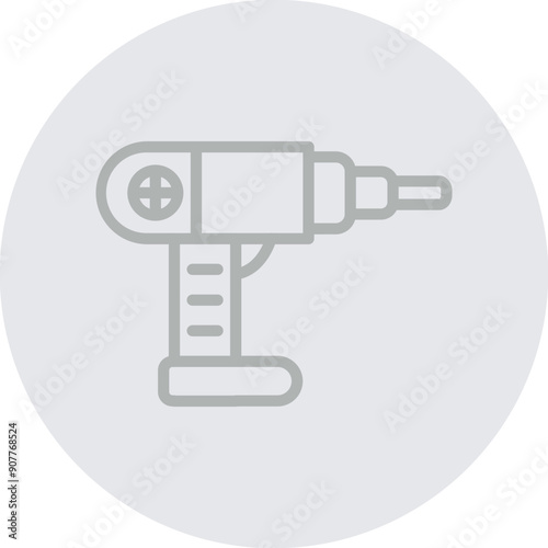 Sanding Machine Vector Line Grey Circle Grey