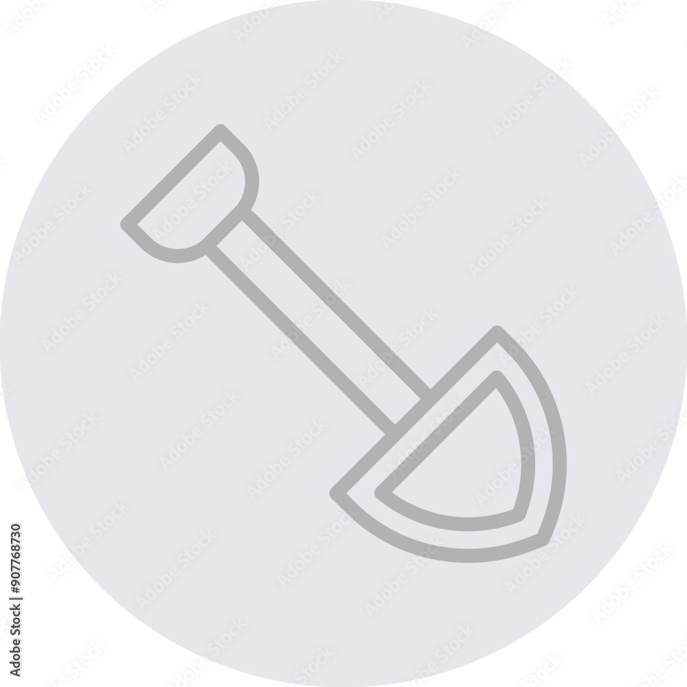Shovel Vector Line Grey Circle Grey Shovel Vector Line Grey Circle Grey