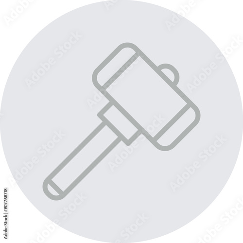 Mallet Vector Line Grey Circle Grey
