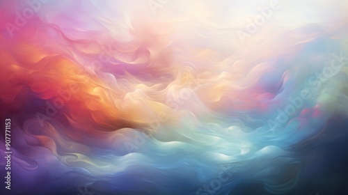 A surreal and dreamlike wave made of swirling clouds and vibrant colors, defying gravity and reality.