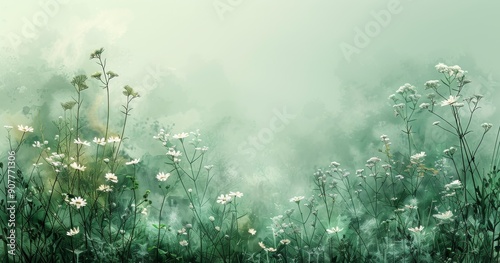 Foggy Field with Wildflowers, Artwork