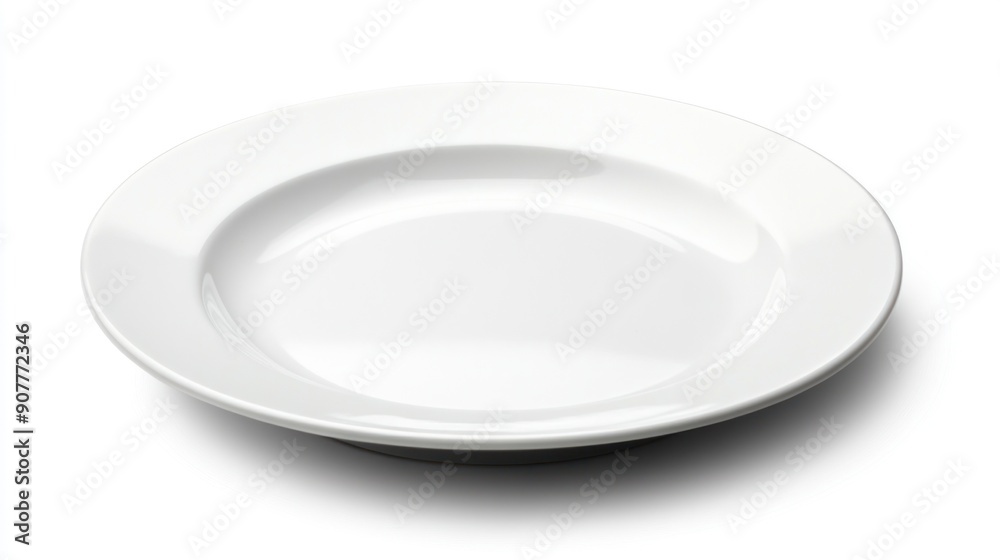 White Ceramic Plate on a White Background White Ceramic Plate on a White Background