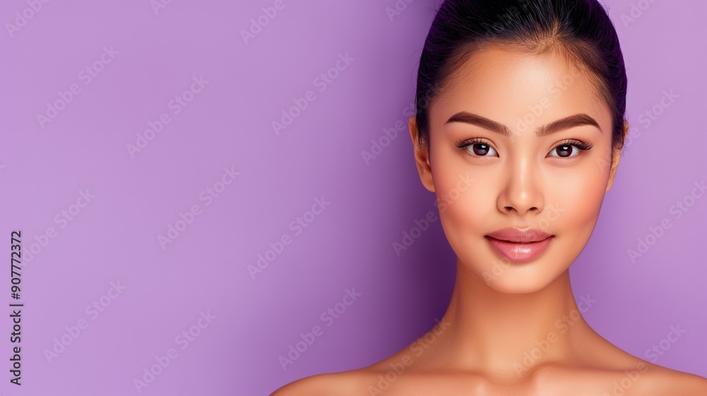 A woman with a beautiful face is smiling at the camera. The image has a bright and cheerful mood, and the woman's smile conveys a sense of happiness and confidence A woman with a beautiful face is smiling at the camera. The image has a bright and cheerful mood, and the woman's smile conveys a sense of happiness and confidence