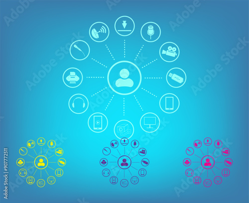 Vector icon on a blue background with a gradient