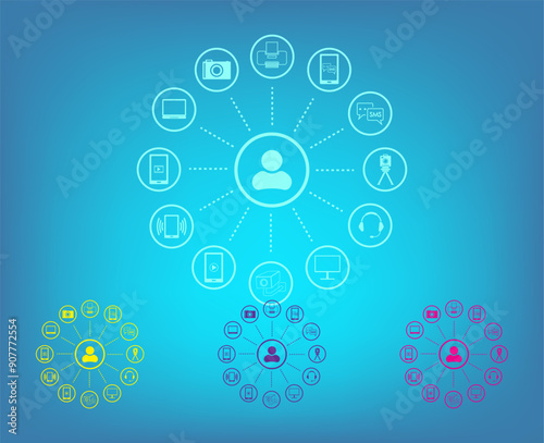 Vector icon on a blue background with a gradient