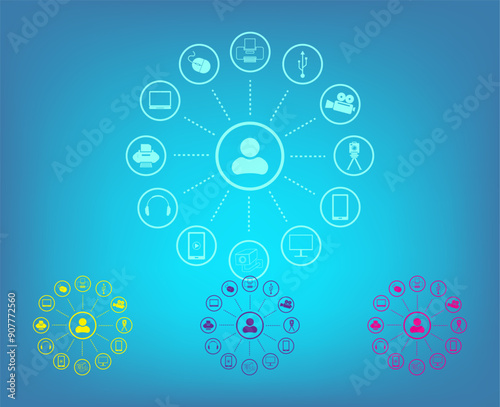 Vector icon on a blue background with a gradient