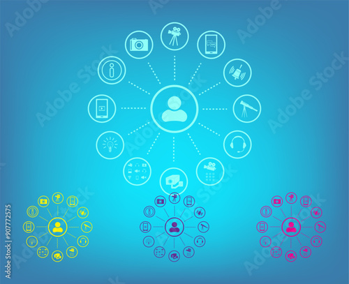 Vector icon on a blue background with a gradient