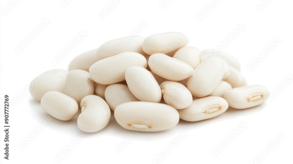 White Beans Isolated on a White Background White Beans Isolated on a White Background