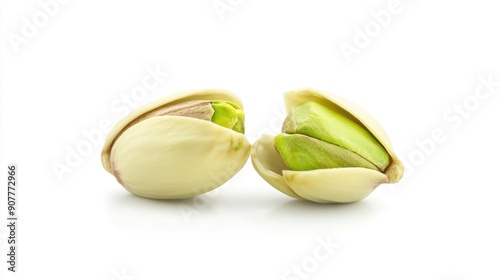 Wallpaper Mural Two Pistachio Nuts Isolated on White Background Torontodigital.ca
