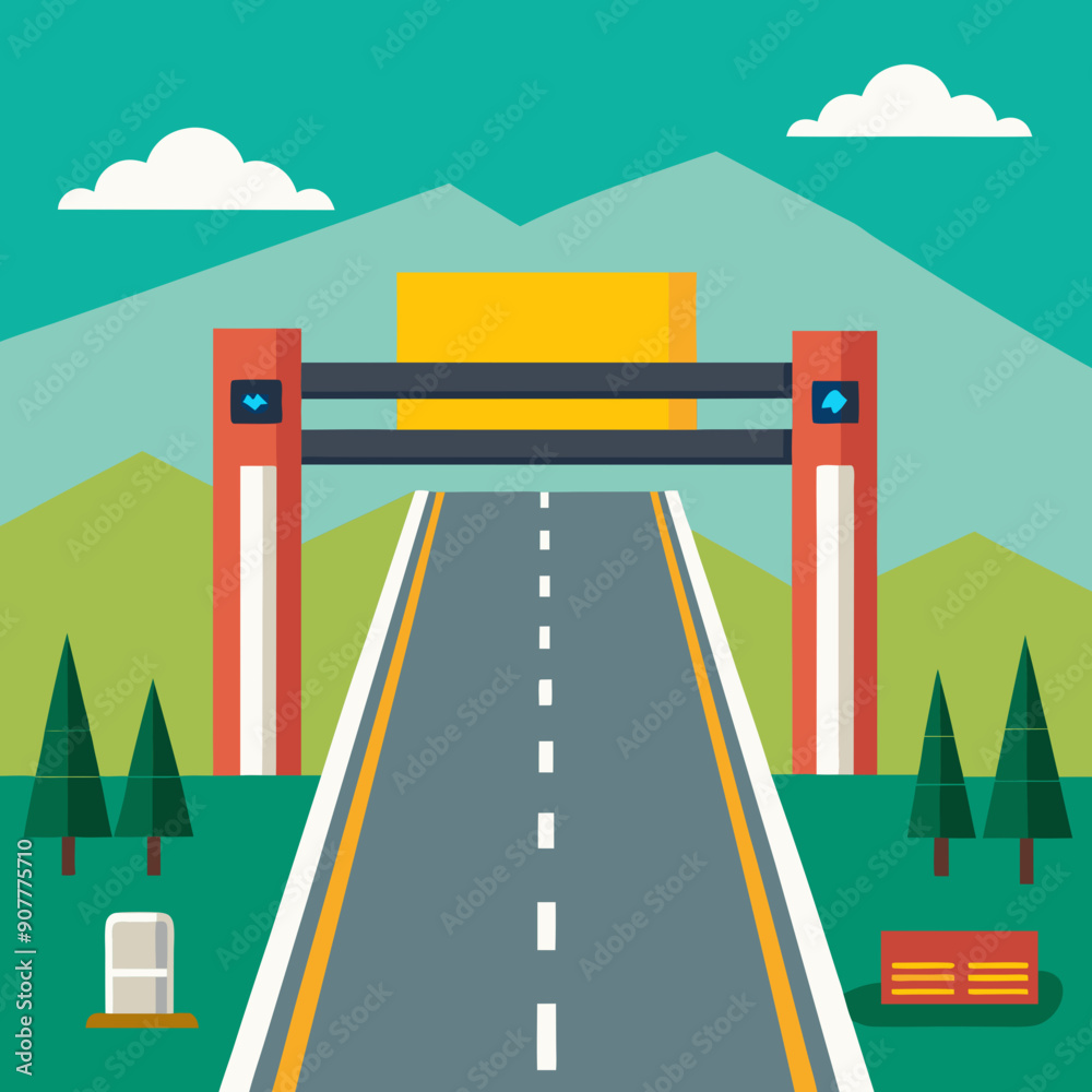 Toll road art vector illustration Toll road art vector illustration