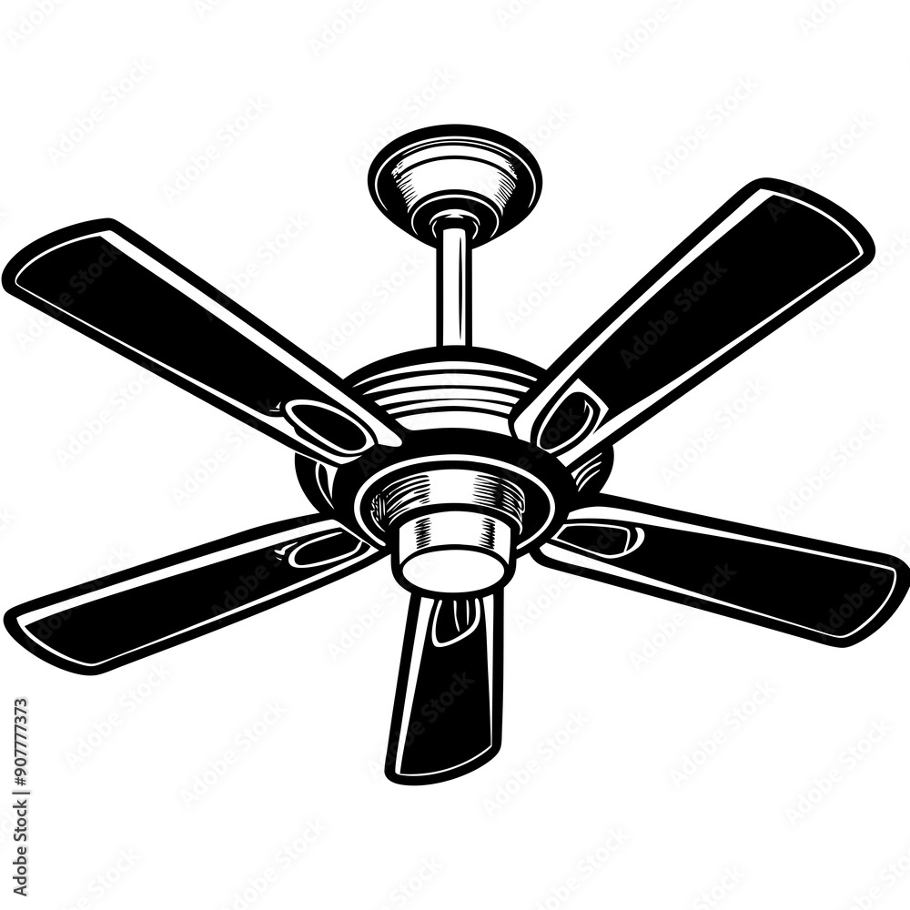 Ceiling Fan art vector illustration Ceiling Fan art vector illustration