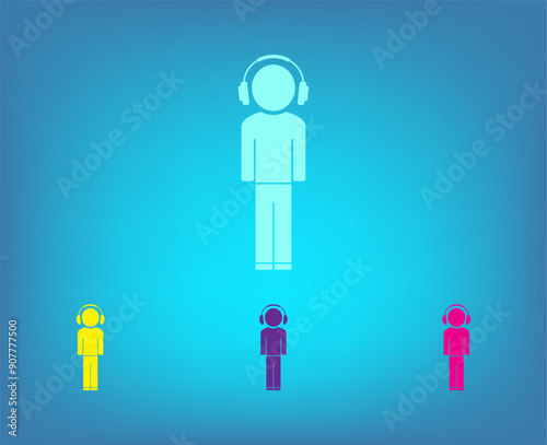 Vector icon on a blue background with a gradient