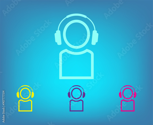 Vector icon on a blue background with a gradient