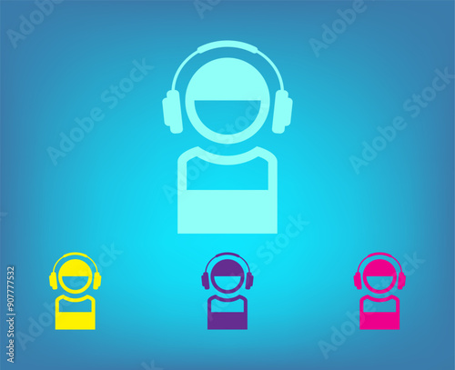 Vector icon on a blue background with a gradient