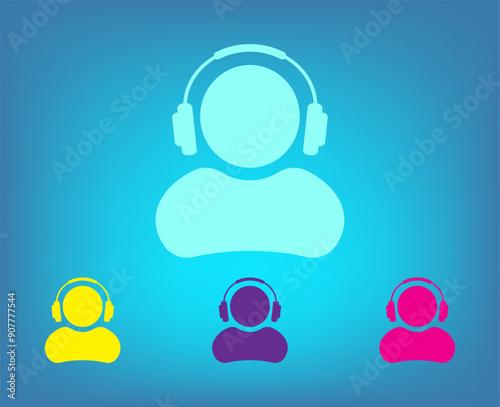 Vector icon on a blue background with a gradient