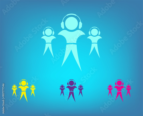 Vector icon on a blue background with a gradient