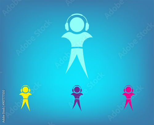Vector icon on a blue background with a gradient