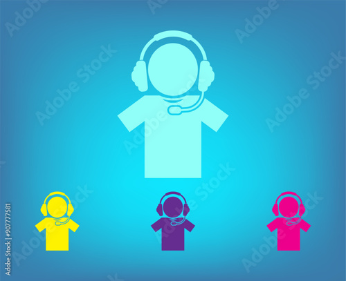 Vector icon on a blue background with a gradient