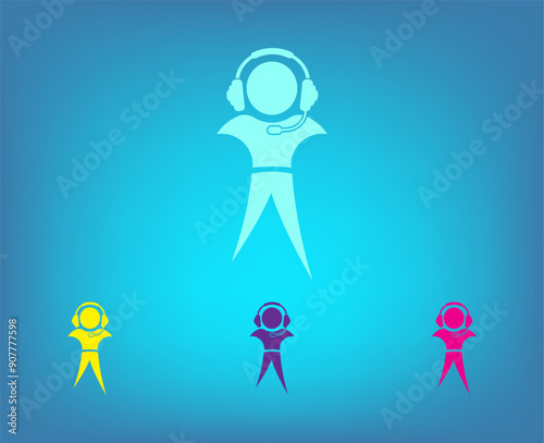 Vector icon on a blue background with a gradient