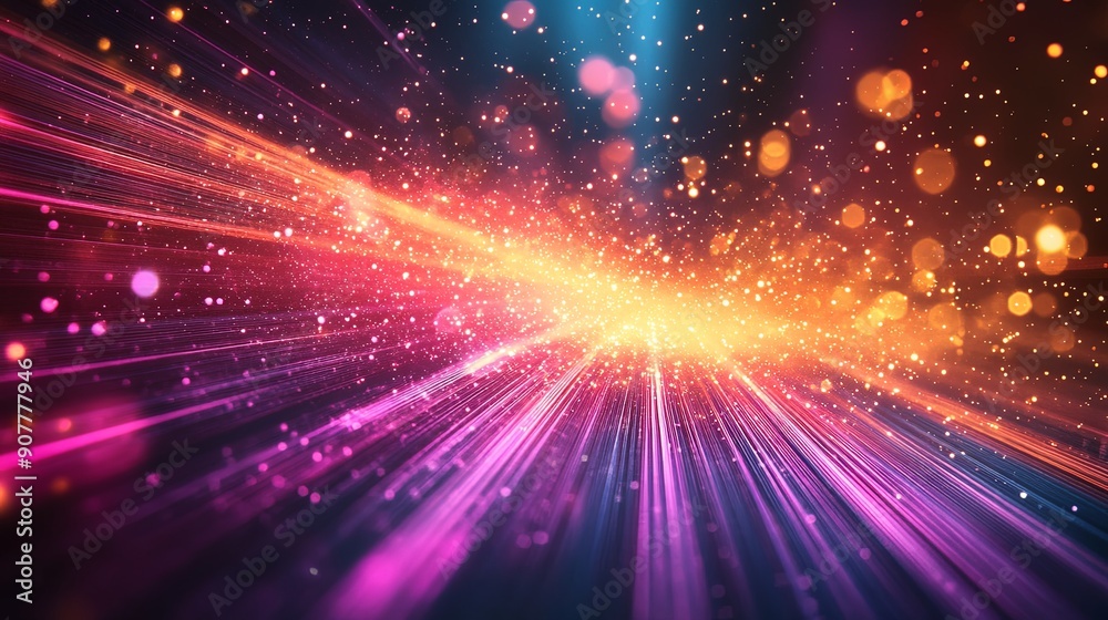 Obraz premium Dynamic Laser Light Show in Vibrant Colors