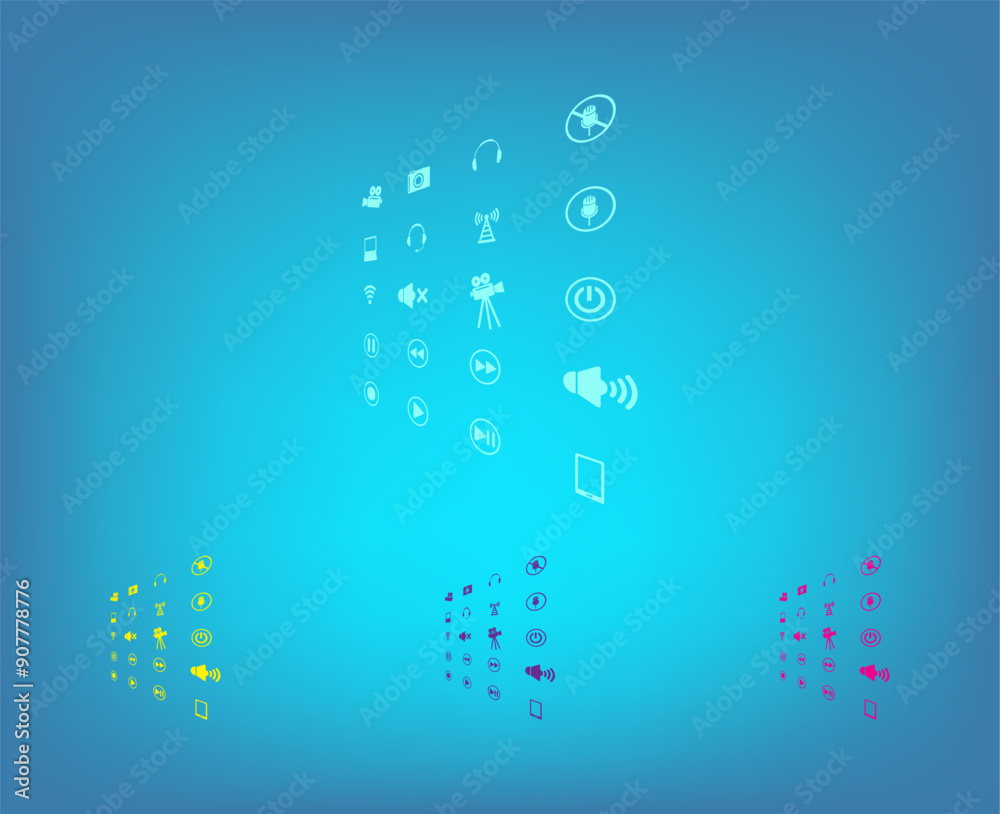 Obraz premium Vector icon on a blue background with a gradient