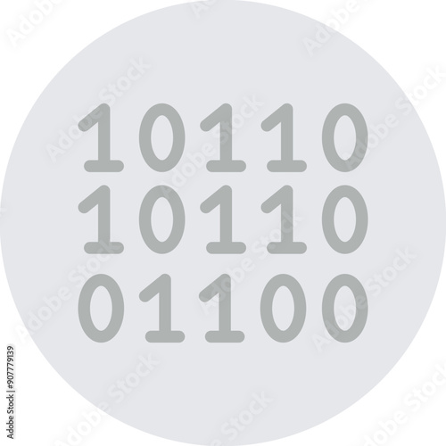 Binary Code Vector Line Grey Circle Grey